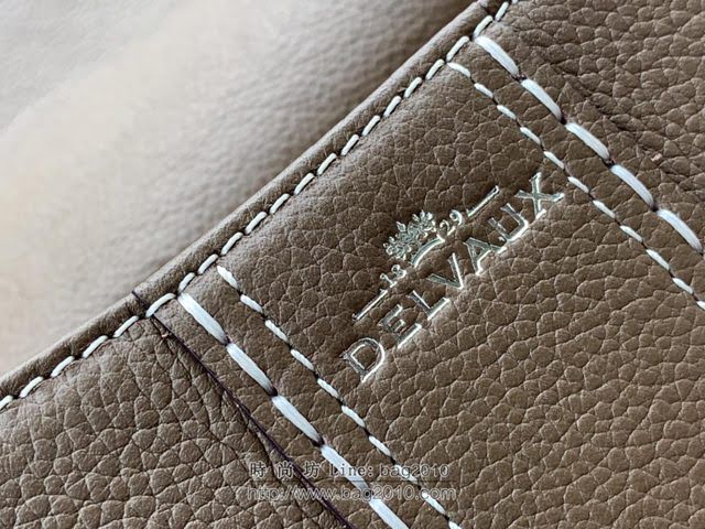 DELVAUX女包 德爾沃比利時單肩包 純手工蜜蠟縫線 德爾沃女手提包 女手拎包 DF0028手縫大象灰 Delvaux斜挎包  fcs1389